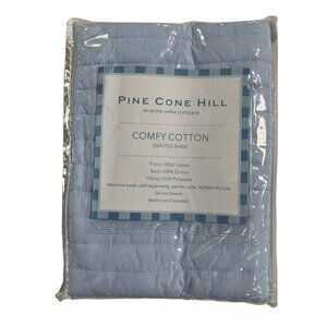 Pine Cone Hill Comfy Cotton‎ Puff Sham Euro French Blue Annie Selke